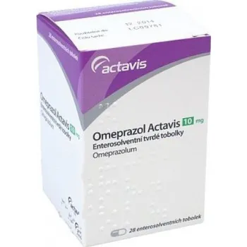 Lék proti pálení žáhy Omeprazol Actavis 10 mg 28 cps.
