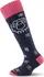 Pánské ponožky Dětské vlněné lyžařské podkolenky LASTING SJW merino - černo-růžové