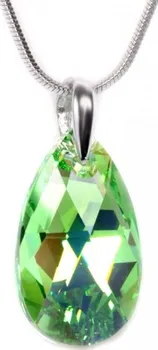 Náhrdelník Troli Náhrdelník Pear 22 mm Peridot