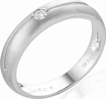Prsten Zásnubní prsten s diamantem, bílé zlato brilianty 3861180-1-55-99