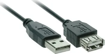 Datový kabel Solight USB kabel, USB 2.0 A konektor - USB 2.0 A zdířka, 2m, blistr