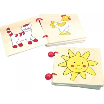 Dřevěná hračka Bino Knížka obrázková dřevěná