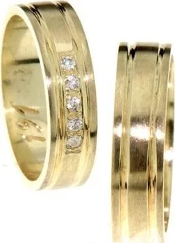 prsten Elegantní snubní prsteny ze žlutého zlata 