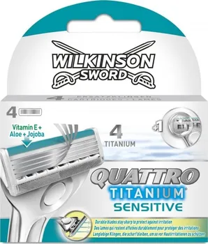 Wilkinson Sword Quattro Titanium Sensitive náhradní hlavice 4 kusy