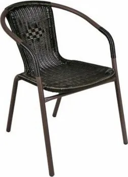 Garthen 6159 Bistro židle černá s hnědou strukturou