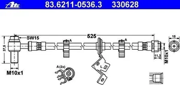 Brzdová hadice Brzdová hadice ATE (AT 330628) MERCEDES-BENZ M-CLASS (W163)