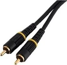 Audio kabel cinch vidlice - cinch vidlice, černý, 1,5 m, pozlacený