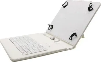 Pouzdro na tablet C-Tech PROTECT pouzdro univerzální s klávesnicí pro 10,1" tablety, FlexGrip (NUTKC-04W) bílé