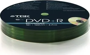 Optické médium TDK DVD+R 4,7 GB 16x 10ks