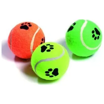 Hračka pro psa Karlie Míč tenisový pískací s tlapkou 6 cm 3 ks