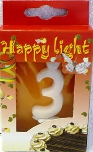 Dortová svíčka Happy Light Dortová svíčka "3"