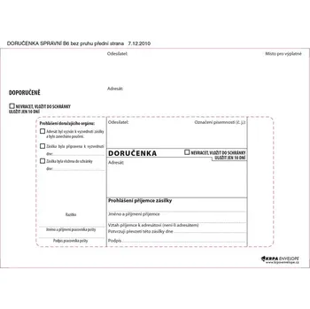 Obálka Krpa Obálka s doručenkou a vytrhovacím okénkem B6 1000 bílá