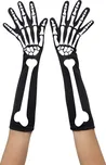 Černé dámské rukavice s potiskem kostí