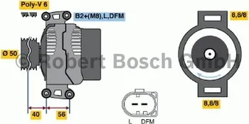 Alternátor Alternátor Bosch (0 124 625 002) MERCEDES-BENZ