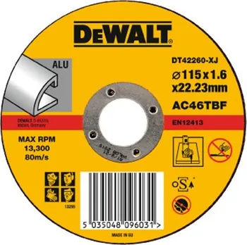 Řezný kotouč DeWALT řezný kotouč Extreme na hliník plochý 125-22.2-1.6 mm