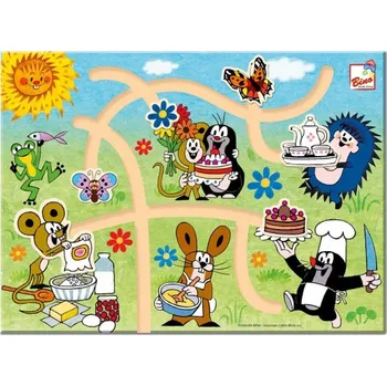 Dřevěná hračka Bino Najdi správnou cestu - Krtek