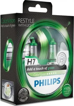 Autožárovka Autožárovky H7 12V Zelená ColorVision Green 12972CVPGS2 Philips
