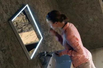 Zrcadlo FLOAT zrcadlo s LED osvětlením 70x50cm, bílá