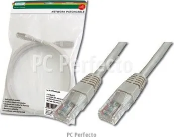 Síťový kabel Kabel Digitus UTP, CAT 5e, AWG 26/7, šedý 1,5m