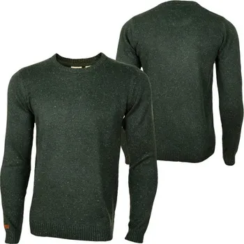 Shine Mens Nep Crew Knit Knit Pullover Dark Green