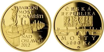 Česká mincovna Zlatá mince 5000 Kč 2012 Barokní most v Náměšti nad Oslavou proof