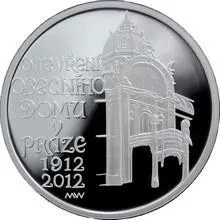 Stříbrná mince 200 Kč 2012 Otevření Obecního domu v Praze stand