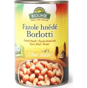 Biolinie Fazole hnědé Borlotti 400 g Luštěnina Biolinie Fazole hnědé Borlotti 400 g