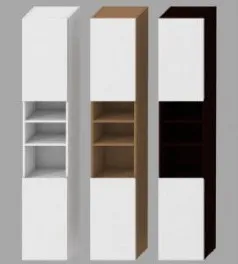 Koupelnový nábytek Jika LYRA Vysoká skříňka, 6 polic, 2 levé dveře bílý lak/bílá 4.5316.1.038.300.1