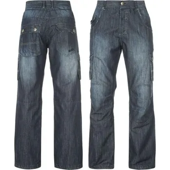Pánské kalhoty No Fear Cargo Pocket Jeans Mens Mid Wash