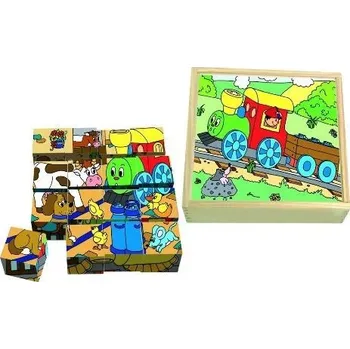 Woody 93005 Dřevěné kostky Mašinka Dřevěná hračka Woody 93005 Dřevěné kostky Mašinka