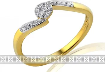 Prsten Diamantový luxusní prsten ze žlutého zlata 585/1,9gr diamanty 17ks/0,11ct 3811223-5-55-99