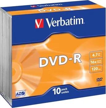 Optické médium Verbatim DVD-R 4,7GB 16x silver slim