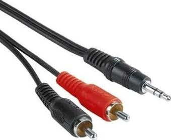Audio kabel 2 cinch vidlice - jack vidlice 3,5mm stereo, 5m