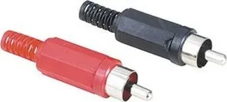 Audio kabel Cinch vidlice, letovací, 2ks, červená/ černá