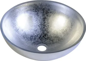 Umyvadlo SAPHO MURANO skleněné umyvadlo 40x13cm, stříbrné AL5318-52