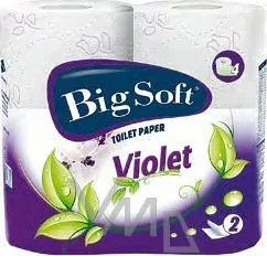 Toaletní papír Big Soft Violet toaletní papír bílý 2 vrstvý 190 útržků 4 role