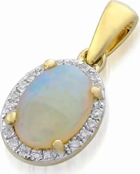 Přívěsek Přívěsk s diamantem, žluté zlato briliant, opál 3820557-0-0-89 3820557-0-0-89