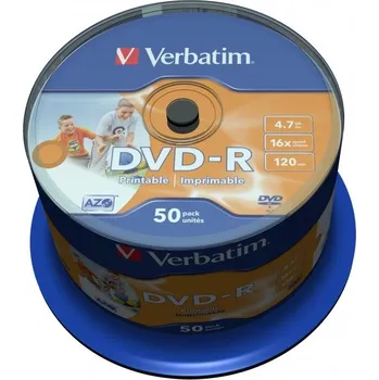 Verbatim DVD-R 4.7GB 16x printable 50…
