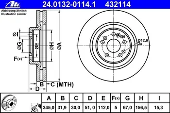 Brzdový kotouč Brzdový kotouč ATE (ATE 432114) MERCEDES-BENZ M-CLASS (W163)