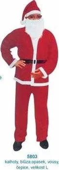 Oblek Santa pro dospělého, kalhoty, blůzka, opasek, vousy, čepice velikost L
