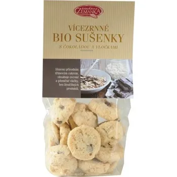 Vícezrnné bio sušenky s čokoládou a vločkami 100 g