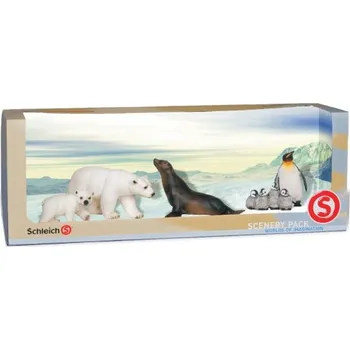 Figurka Schleich Set Lední medvědice medvídě lachtan tučňák patagonský a mláďata