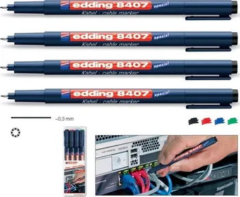 Fix popisovač kabelů Edding 8407 sada 4ks