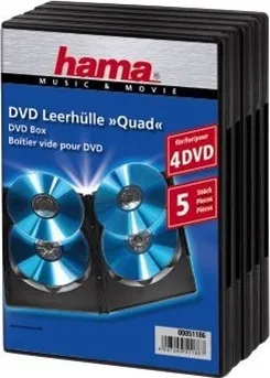 Hama DVD Quad Box black package of 5 pieces