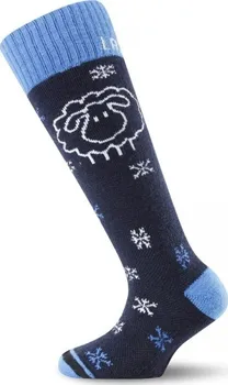pánské ponožky Dětské vlněné lyžařské podkolenky LASTING SJW merino - černo-modré