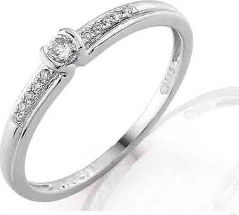 Prsten Zásnubní prsten s diamantem, bílé zlato brilianty 3860829-0-52-99