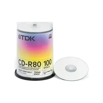 Optické médium TDK CD-R 700MB 80min 52x Printable 100 cake