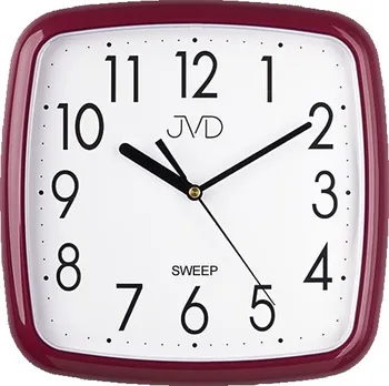 Hodiny Červené bordové nástěnné tiché netikající hodiny JVD sweep HP615.13 