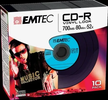 Optické médium Emtec CD-R Vinyl Look Slim case 10 ks 700MB 52x