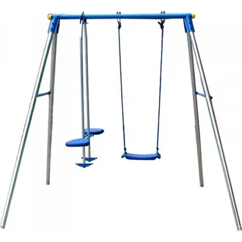 Dětská houpačka Worker DuoKid dvojitá zahradní houpačka modrá